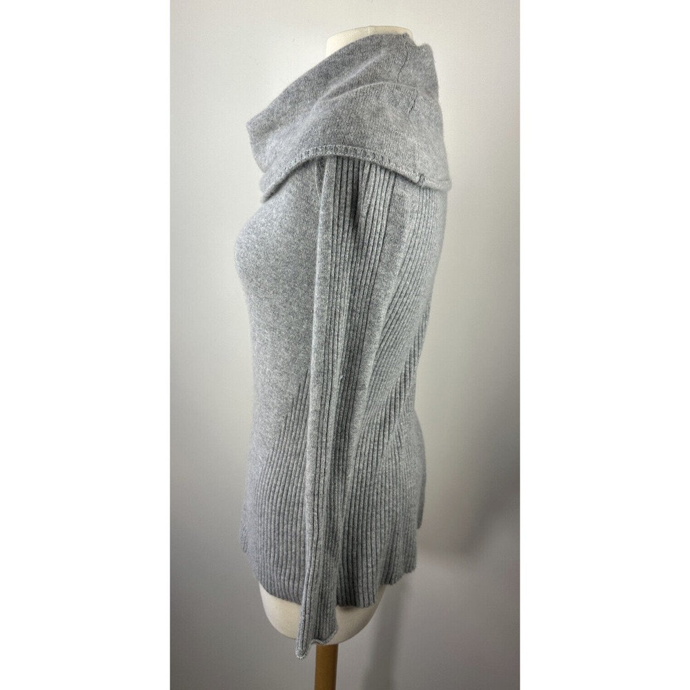 Athleta 100% Cashmere Cascade Sweater Cowl Neck Light Grey Heather Long Size XXS - Picture 9 of 13